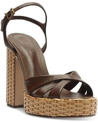 SCHUTZ SHOES - Keefa Straw High Heel Platform Sandals - Lyst