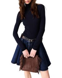 Maje - Milko Wool Blend Ribbed Turtleneck Sweater - Lyst