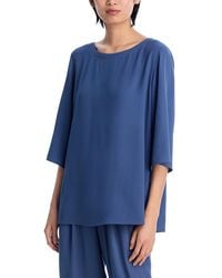 Eileen Fisher - Silk Ballet Neck Top - Lyst