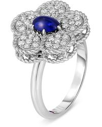Roberto Coin - 18K Daisy Sapphire & Diamond Flower Ring - Lyst