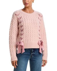 LoveShackFancy - Quimby Baby Alpaca Wool Blend Bow Tie Detail Sweater - Lyst
