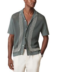 Reiss - Che Accra Textured Beaded Cuban Shirt - Lyst