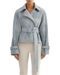 Lamarque - Suede Short Trench Coat - Lyst