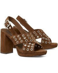 Tory Burch - Cross Band Suede Sandals - Lyst