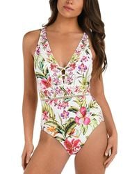 La Blanca - Polynesian Plunge One Piece Swimsuit - Lyst