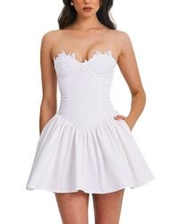Miss Circle Palmer Glitter Drop Waist Maxi Dress in White | Lyst