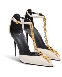 Balmain - Sync Leather Stilettos With Pointed Toe Pumps - Lyst