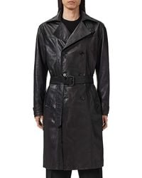 AllSaints - Kellett Leather Trench - Lyst