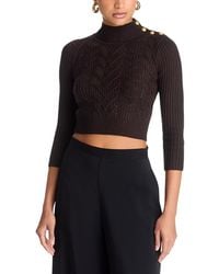 L'Agence - Kamdyn Cable Mock Neck Sweater - Lyst