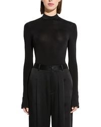 LAPOINTE - Jersey Mock Neck Bodysuit - Lyst