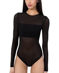 Alice + Olivia - Bandeau Mesh Bodysuit - Lyst