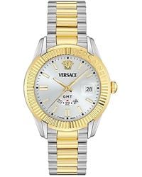 Versace - Greca Gmt Fluted 41Mm - Lyst