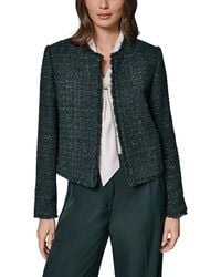 Donna Karan - Fringe Trim Open Front Jacket - Lyst
