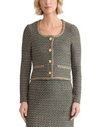 Misook - Heritage Lurex Braided Trim Tweed Knit Jacket - Lyst