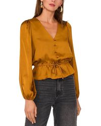 1.STATE - V Neck Peplum Top - Lyst