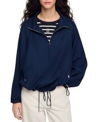 Sandro - Stand Collar Oversized Jacket - Lyst