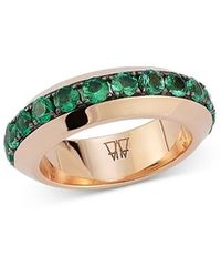 WALTERS FAITH - 18K Rose Emerald Grant Angled Band - Lyst
