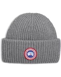 Canada Goose - Wool & Cashmere Ribbed Hat - Lyst