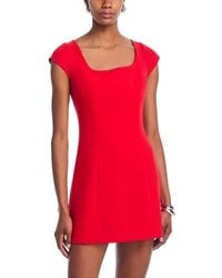 French Connection - Azra Twill Cap Sleeve Mini Dress - Lyst