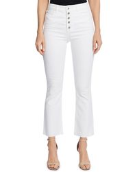 Cece Kick Flare Button Fly Jeans - White