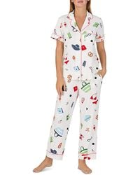 Kate Spade - Brushed Jersey Short Sleeve Cropped Pajama Set - Lyst