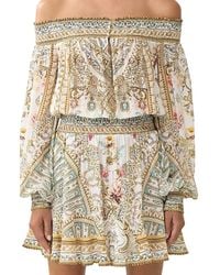 CAMILLA - Silk Off-The-Shoulder Dress - Lyst