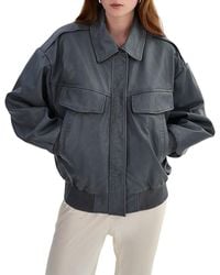 Lamarque - Trevanna Leather Bomber Jacket - Lyst