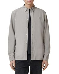 AllSaints - Haven Solid Cotton Button-Up Shirt - Lyst