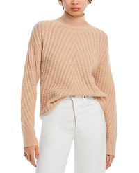 C by Bloomingdale's Cashmere - Drop Shoulder Waffle Mock Neck Sweater - Lyst
