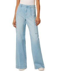 Joe's Jeans Flaunt Linen Wide Pleated Trousers in Natural | Lyst