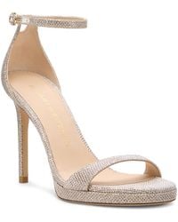 Stuart Weitzman - Nudist Platform Shimmering High Heel Sandals - Lyst