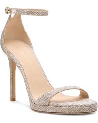 Stuart Weitzman - Nudist Platform Shimmering High Heel Sandals - Lyst