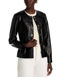Tahari - The Aliza Faux Leather Jacket - Lyst