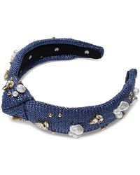 Lele Sadoughi - Slim Knotted Oasis Embellished Raffia Headband - Lyst