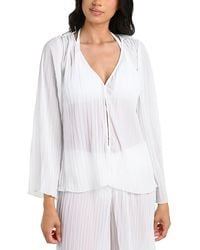 La Blanca - Sunbeams Pleated Cover Up Shirt - Lyst
