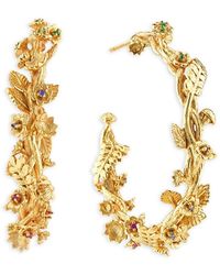 Capucine de Wulf - Meadow Pave Flower Grande Hoop Earrings - Lyst