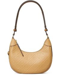 Tory Burch - T Monogram Pebble Leather Crescent Shoulder Bag - Lyst