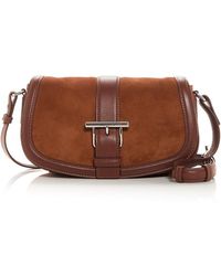McQueen - T-Bar Suede & Leather Satchel Shoulder Bag - Lyst