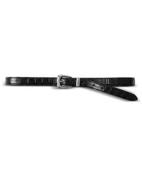 Veronica Beard - Arch Croc Embossed Leather Belt - Lyst