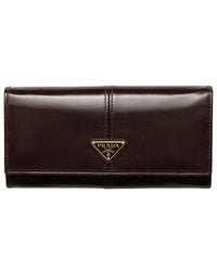 Prada - Large Leather Wallet - Lyst