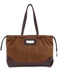 Maje - M Large Suede & Leather Tote - Lyst