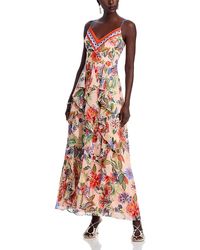 Eliza J - Floral Cascade Ruffle Maxi Dress - Lyst