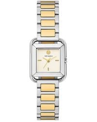 Tory Burch - The Kira Square Three Hand Stainless Steel Watch, 24Mm X 24Mm - Lyst