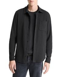 Vince - Solid Button Front Knit Shirt - Lyst