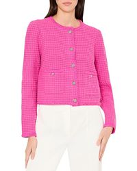MILLY - Sade Textured Cardigan Jacket - Lyst