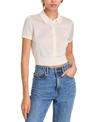 T By Alexander Wang - Alexanderwang. T Polo Collar Short Sleeves Cardigan - Lyst