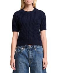 Denimist - Crewneck Cable Knit Sweater - Lyst