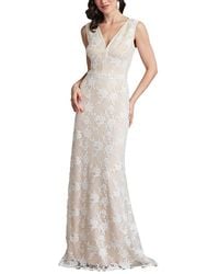 Tadashi Shoji - Windsor Sleeveless V-Neck Lace Gown - Lyst
