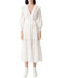maje roseray lace midi dress