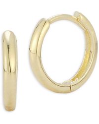 Moon & Meadow 14k Yellow Gold Huggie Hoop Earrings - Metallic